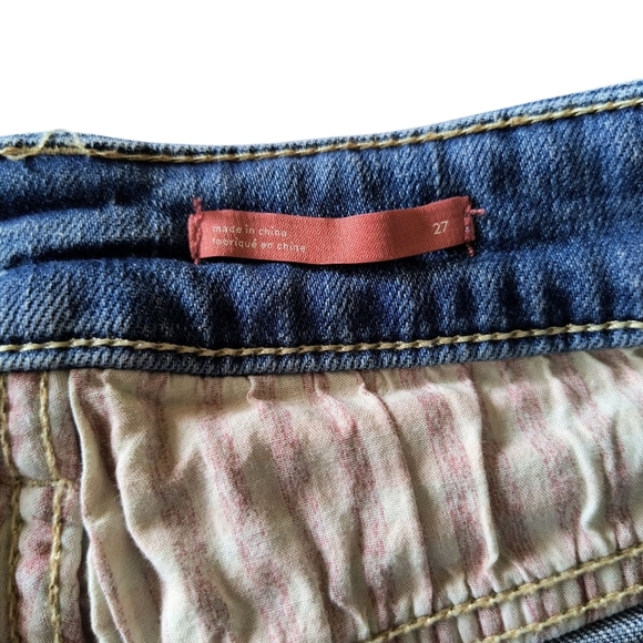 Anthropologie Pilcro Button Fly Faded Blue Denim Shortie Shorts Size 27 - Picture 9 of 11